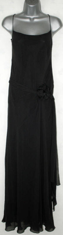 BEN de LISI black SILK long dress size 10