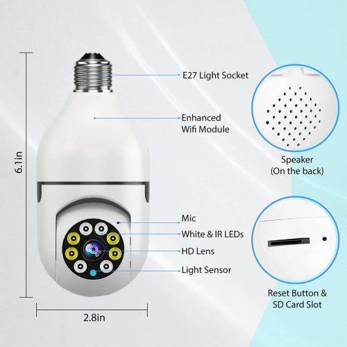 360 Degree Wi-Fi IP Light Bulb Security Surveillance Camera