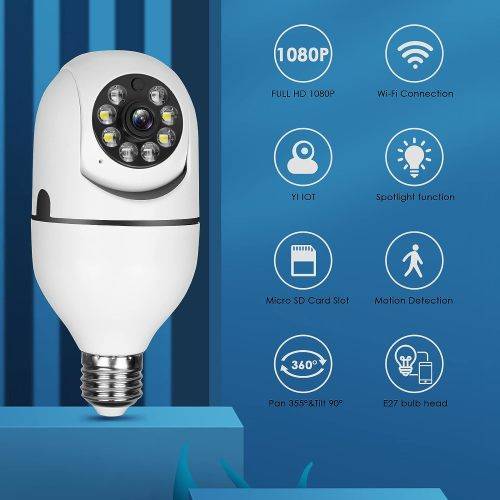 360 Degree Wi-Fi IP Light Bulb Security Surveillance Camera
