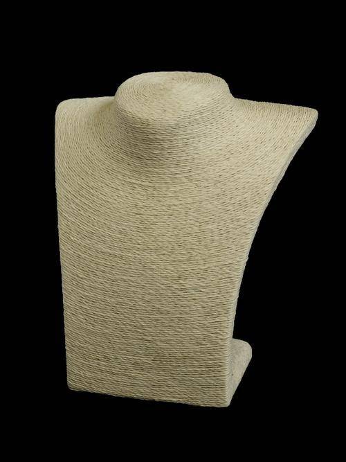 High End Cream Paper Rope Necklace Bust