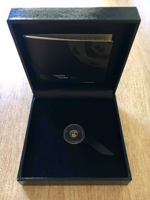 # 2017 FINE GOLD 22 K. 1/50TH Oz. KRUGERRAND 50th ANNIV. SEALED, PRIVY MARK, COA, SA MINT BOXES! @R1