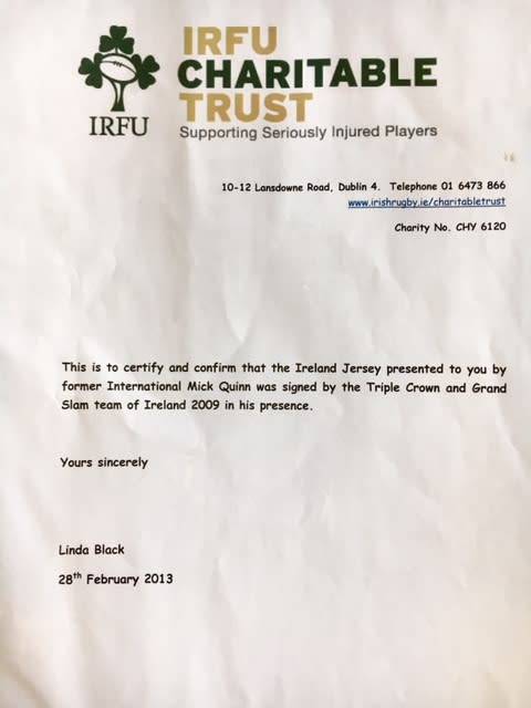 # 2009 IRELAND TRIPLE CROWN & GRAND SLAM CHAMPIONS # ALL ORIGINAL SIGNATURES # ONE OF A KIND # COA!!