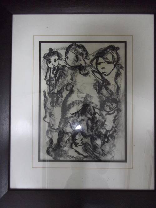 FRANS CLAERHOUT CHARCOAL ON PAPER FRAMED