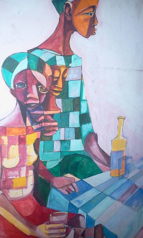 NATHANIEL MOKGOSI OIL ON BOARD