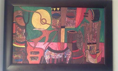 SPEELMAN MAHLANGU OIL ON BOARD FRAMED