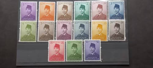 INDONESIA PRESIDENT SUKARNO 1951 SG 630 - 644 UNUSED
