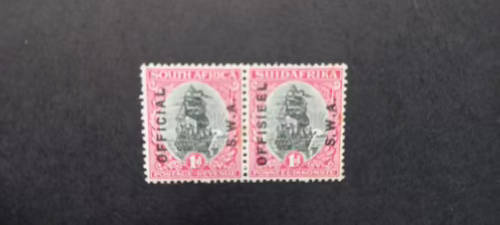 SWA 1d STAMP OPT OFFICIAL SWA  SACC 10 PAIR - NO GUM