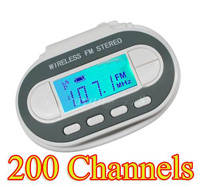 200 Channel Digital FM Transmitter With Blue LCD + Car Charger for All MP3 Mp4 Apple iPod PSP