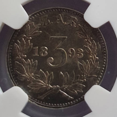**Premium ZAR R1 Auction** 1893 3P MS61