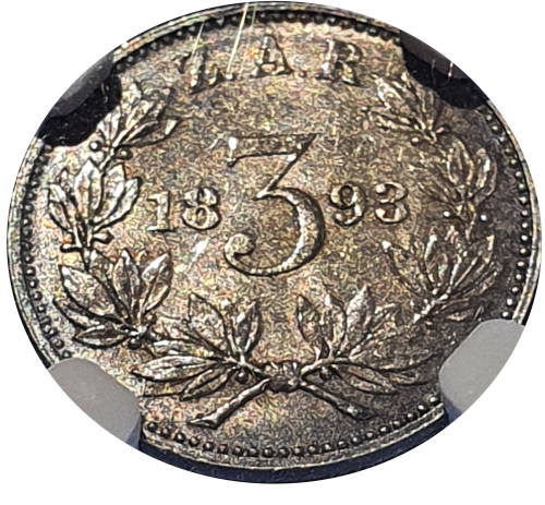 **Premium ZAR R1 Auction** 1893 3P MS61