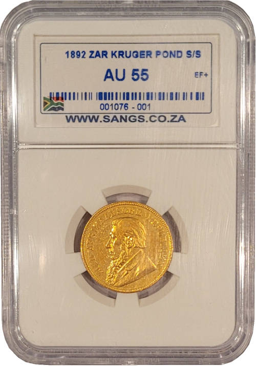 **Exceptional Rarity** 1892 Pond Single Shaft AU55