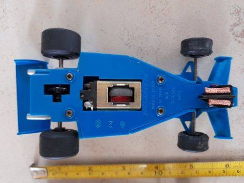 Scalextric cars: Tyrell and Lotus
