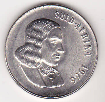 1966 Afrikaans 50 cents in UNC grade