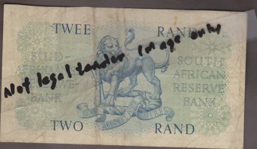 1962 R S A G rissik R2 replacement note in VF grade No Y/2 141519
