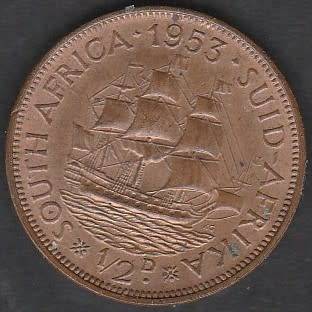 1953 UNION 1/2 d in UNC grade