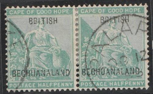 1897 British Bechuanaland 1/2d used pair SACC 54