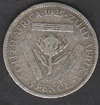 VERY RARE 1925 Union OF S  Silver 3d in F grade with Ptotea Herns va lue VF R225 F R35 Rare coin