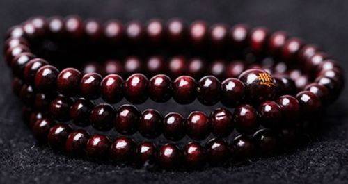 108 Luxury Sandalwood Buddhist Meditation Prayer Bead Bracelet Red 6mm