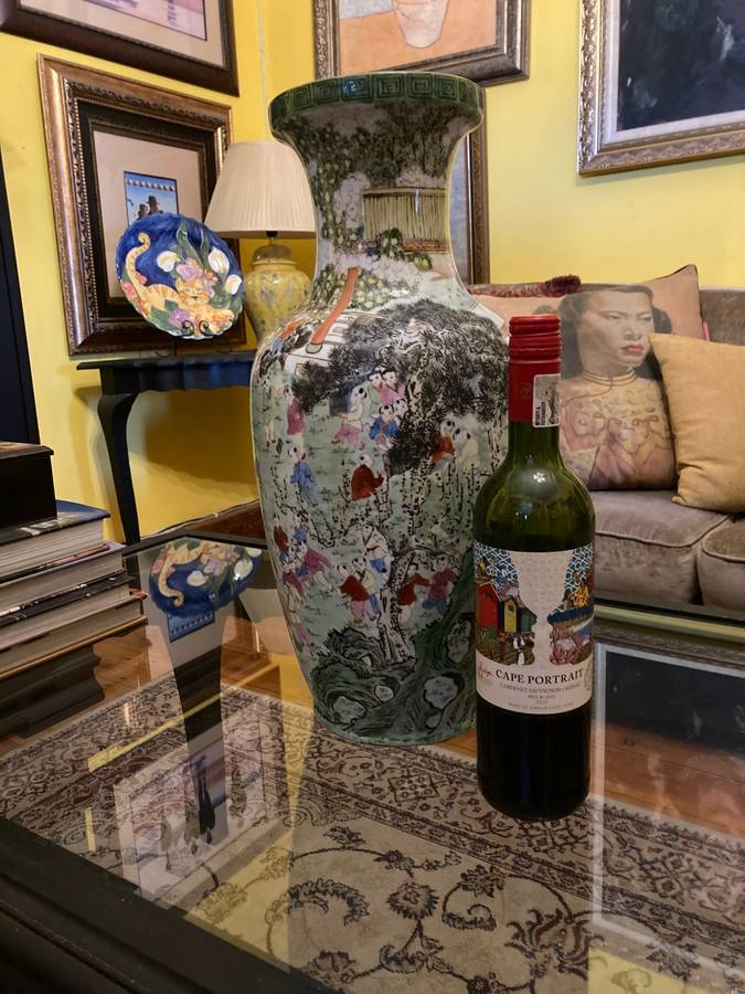VERY LARGE 100 CHILDREN PORCELAIN VASE