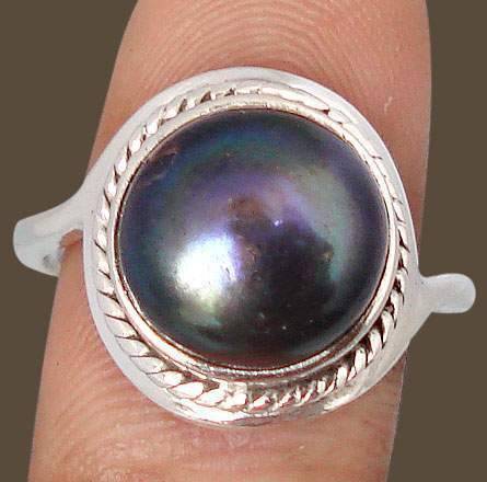 6.99cts 100% Sparkling Titanium Pearl RING .925 S/Silver, UK Size 8 - K2056  - IN STOCK