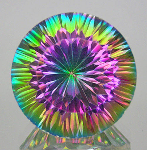 BEYOND BEAUTIFUL!!! 8.58ct Genuine RAINBOW - Concave Mystic Topaz - BRAZIL