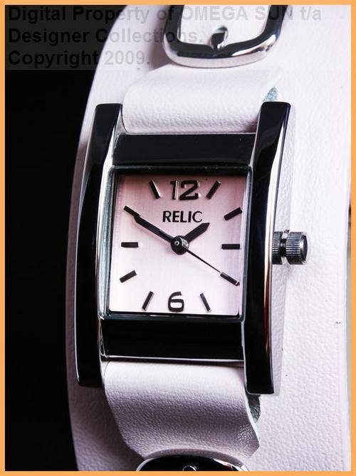 RELIC by FOSSIL - IMPORTED FROM LONDON - AUTHENTIC GENUINE LADIES PINK LEATHER WATCH **BEAUTIFUL**