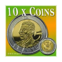 10 x Mandela 90th Birthday R5 coins - Uncirculated
