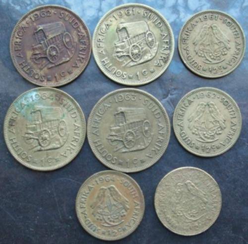 republic south africa coin notes money currency collect collector edition collection 1961 1962 1963 1964 one cent half cent 1 c 1c 1/2 c set lot bulk closing soon must have bid buy now bargain low price cheap gift present dad uncle father grandfather boyfriend guy unique old antique auction special weekend wednesday friday crazy wacky bronze metal eendrag maak mag unity is strenght 