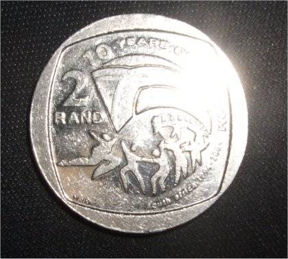 **2-For-1 Special**  2004 Minted "10 Years of Democracy" Anniversary R2 Coins (Ungraded, Circ.)