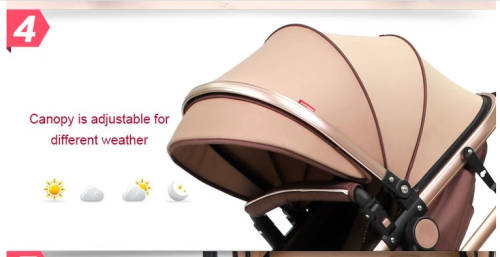 Original Belecoo Baby Stroller 2 in 1 Khaki Color / Beige