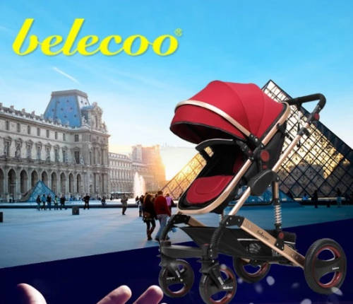 Original Belecoo Baby Stroller 2 in 1 Wine Red Color