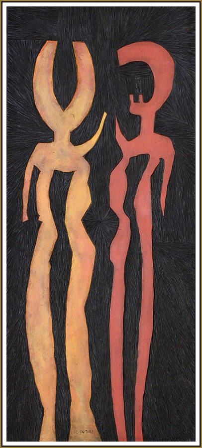 Cecil Skotnes -  Hand painted Wood Carving - HIGHLY RECOMMENDED !!