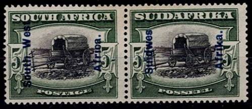 SWA 1926-27 Pictorials of SA ovptd 5s pair VF LMM