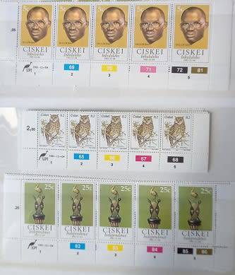 Ciskei 1981-88 Cyl Blks / Strips in one album, VF UM