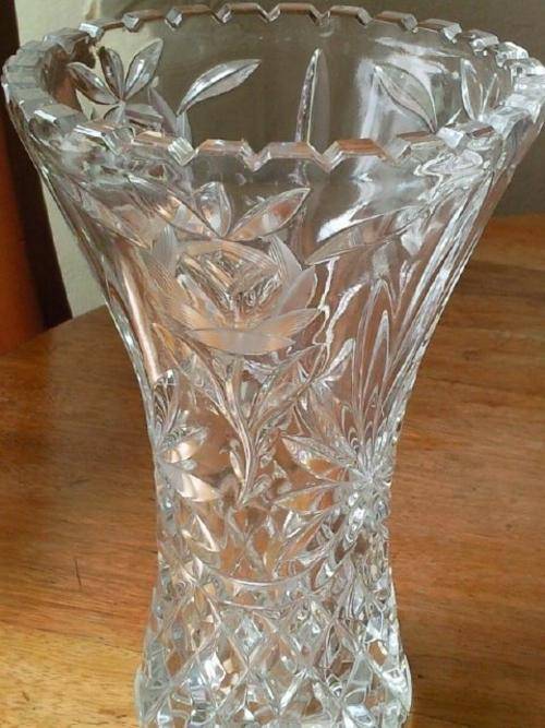 Solid vintage crystal vase