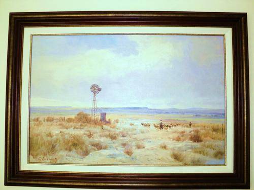 CHRIS TUGWELL OIL ON BOARD 74CM X 50 CM KAROO LANDSCAPE LOW START