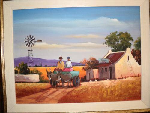 Freda van der merwe oil 59cm x 44 cm low start