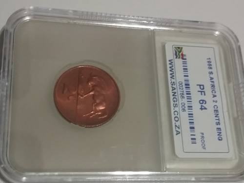 PF64 GRADED RED TWO CENT - UNCIRCULATED PROOF - RARE IN THIS GRADE!