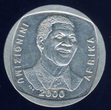 MADIBA *** 2000 Nelson Mandela Smiley R5 Coin - in ziplock bag. VERY SCARCE!
