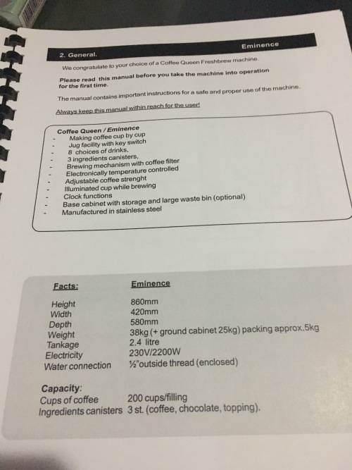 Coffee Queen (Eminence) automatic coffee machine