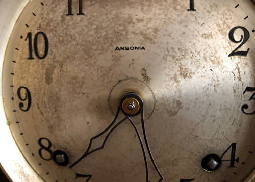 ANTIQUE ANSONIA MANTLE CLOCK, WORKING, CIRCA 1920