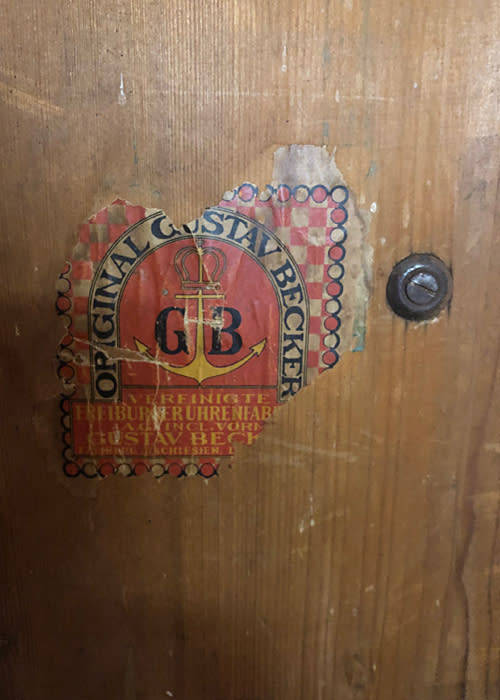 ANTIQUE GUSTAV BECKER WALL CLOCK CIRCA 1900 WORKING