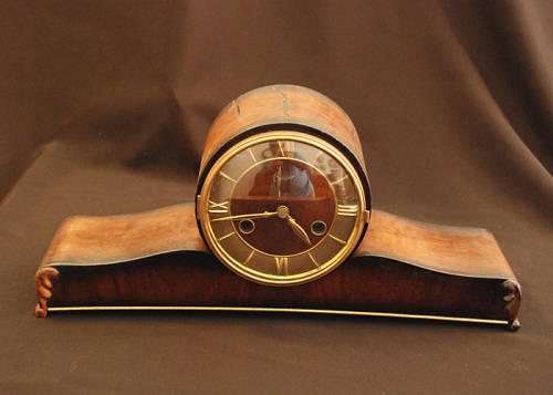 German Made Cyrano Mantel Clock, 8 Days Winding, Chiming Half and Full Hour