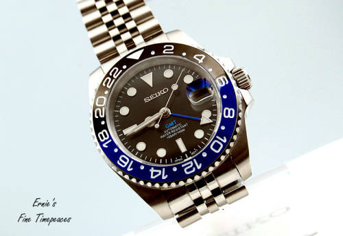 Seiko Gmt Automatic Mod Watch, Batman. Nh34 Movement, NEW