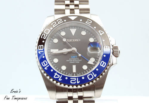 Seiko Gmt Automatic Mod Watch, Batman. Nh34 Movement, NEW