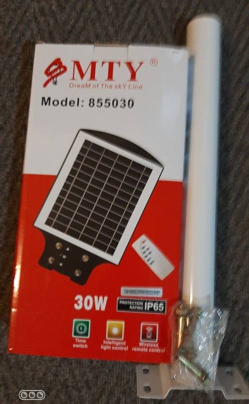 30W Street Lamp, remote, time switch