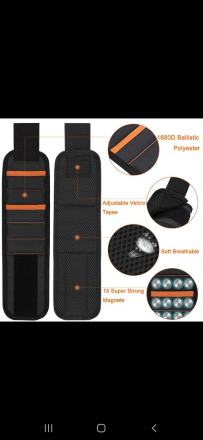 Magnetic Wrist band with pickup tool