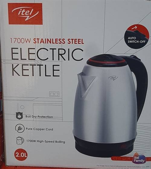 *New* 1700W Cordless Stainless Steel Electric Kettle, 2.0L, 360° base,  power light indicator