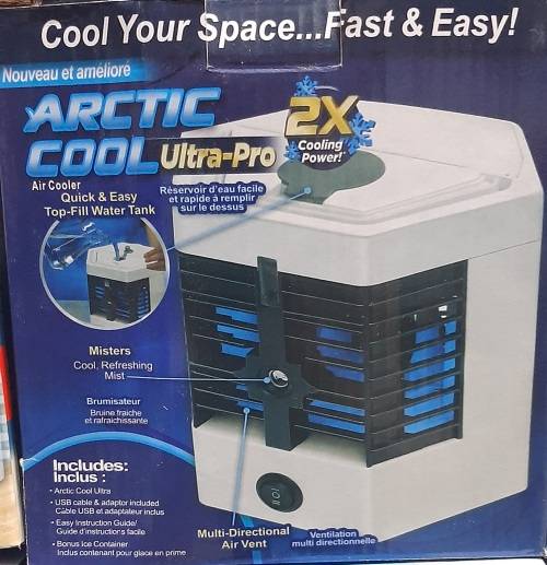 Arctic Cool Ultra-Pro Air Cooler, fan and Mist (2 settings), wide Angle, lightweight, portable