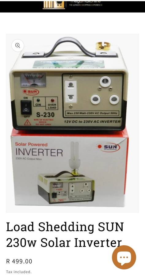 230W Load Shedding SUN Power Inverter (Retails R599)